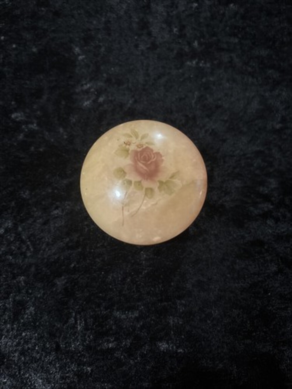 Vintage Genuine Alabaster Hand Carved Hinged Jewelry Trinket Box Made in Italy